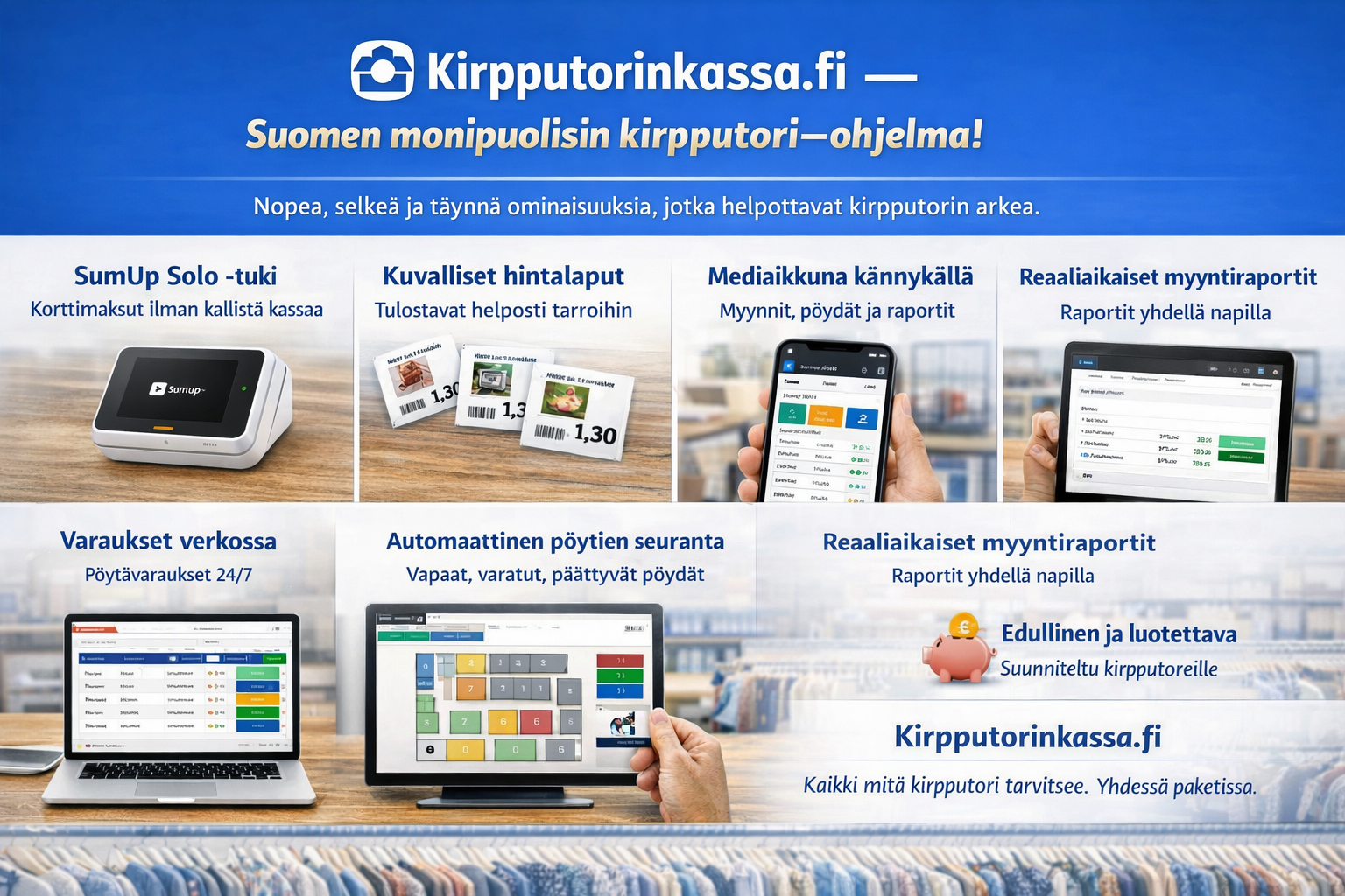 Kirpputorinkassa.fi moderni ratkaisu
